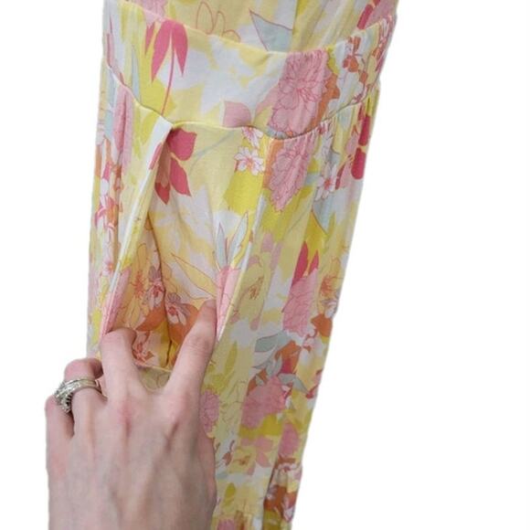 Torrid Midi Super Soft Tiered Dress Women's Plus Size 2x Yellow Floral Summer‎ - Picture 8 of 15